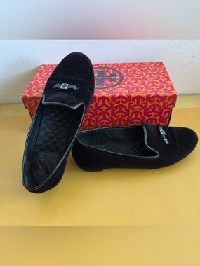 Tory Burch Black Chandra Loafer-Cotton Velvet Loafers Size 6.5